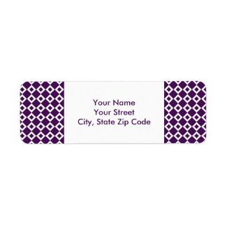 Purple and White Diamond Pattern address label