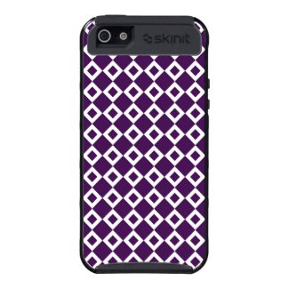Purple and White Diamond Pattern Cases For iPhone 5
