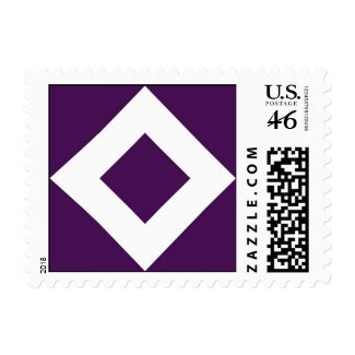 Purple and White Diamond Pattern Postage
