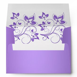 Purple and White Floral Envelope for 5"x7" Sizes