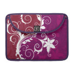 Purple and White Floral Grunge Sleeves For Macbooks