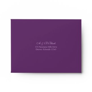 Purple and White Floral Wedding A-2 Envelopes