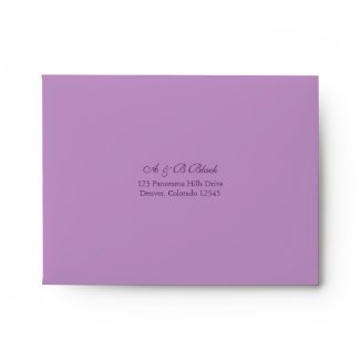 Purple and White Floral Wedding A-2 Envelopes