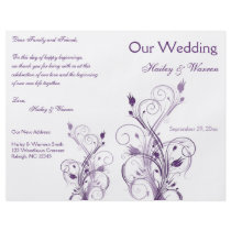 Purple and White Floral Wedding Program Full Color Flyer
