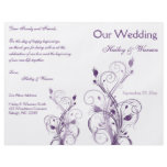 Purple and White Floral Wedding Program flyers