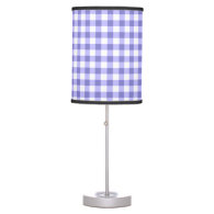 Purple And White Gingham Check Pattern Table Lamps