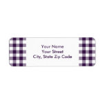 Purple and White Gingham Pattern address label