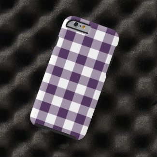 Purple and White Gingham Pattern Barely There iPhone 6 Case