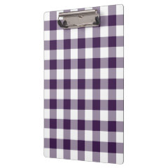 Purple and White Gingham Pattern Clipboards