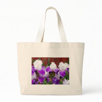 Purple and White Irises Bags