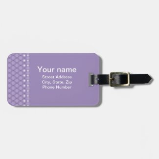Purple and White Luggage Tag