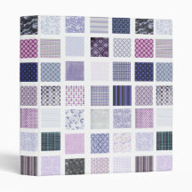 Purple and white mosaic 3 ring binder