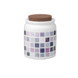 Purple and white mosaic candy jars