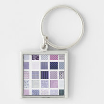 Purple and white mosaic key chain