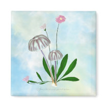 Purple and White Mushrooms with Daisies magnets by Rockangel1 Purple and White Mushrooms with Daisies magnets