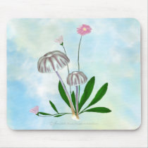 Purple and White Mushrooms with small Daisies mousepads by Rockangel1 Purple and White Mushrooms with small Daisies mousepads