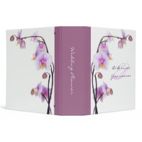 Purple and White Orchid Wedding Planner Binder