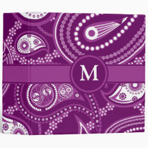 Purple and White Paisley Binders