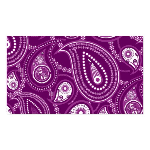 Purple and White Paisley Business Card (back side)