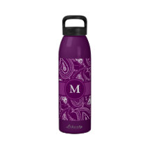 Purple and White Paisley Drinking Bottles