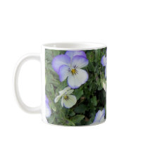 Purple and White Pansies mugs by doodles_designs Purple and White Pansies mugs