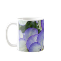 Purple and White Pansies mugs by doodles_designs Purple and White Pansies mugs