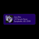 Purple and White Pansy Return Address Label