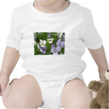 purple and white pansy tee shirt
