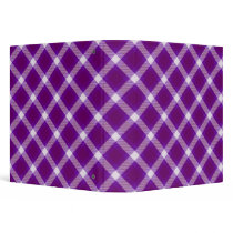 Purple and White Plaid Vinyl Binder