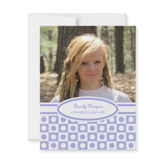 Purple and White Polka Dot invitation