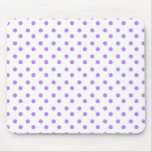 Purple and White Polka Dot Mousepad