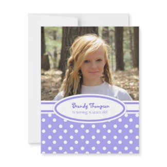 Purple and White Polka Dot Party Invitation invitation