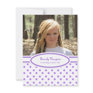 Purple and White Polka Dot Party Invitation invitation