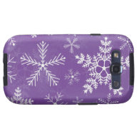 Purple and White Snowflake Pattern Galaxy SIII Cover