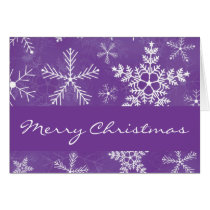 Purple and White Snowflake Pattern Christmas Xmas Cards