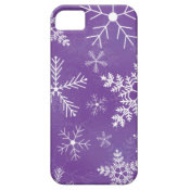 Purple and White Snowflake Pattern iPhone 5 Cover
