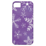 Purple and White Snowflake Pattern iPhone 5 Cover