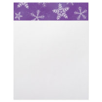 Purple and White Snowflake Pattern Letterhead Template