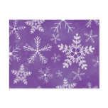 Purple and White Snowflake Pattern Post Card