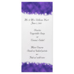Purple and White Snowflake Reception Menu Rack Card Template