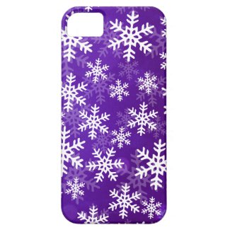 Purple and White Snowflakes iPhone 5 Covers