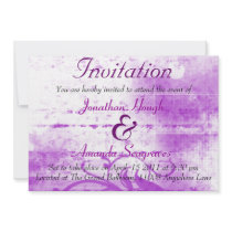 Purple and White Spraypaint Invitation
