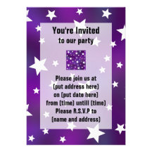 Purple and White Star Pattern Card