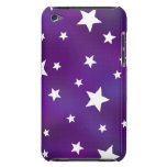 Purple and White Star Pattern Barely There iPod Covers