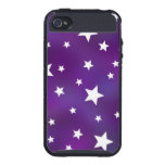 Purple and White Star Pattern iPhone 4 Cover