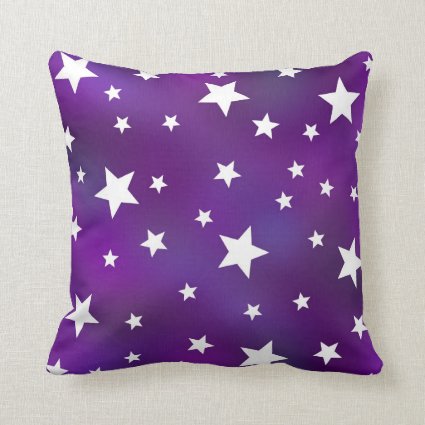 Purple and White Star Pattern Pillow
