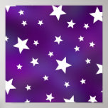 Purple and White Star Pattern Poster