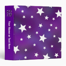 Purple and White Star Pattern Vinyl Binders