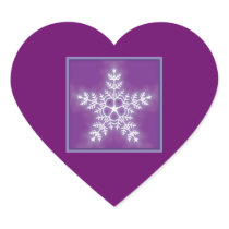 Purple and White Star Snowflake Stickers