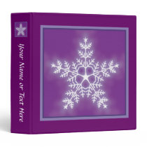 Purple and White Star Snowflake Vinyl Binders
